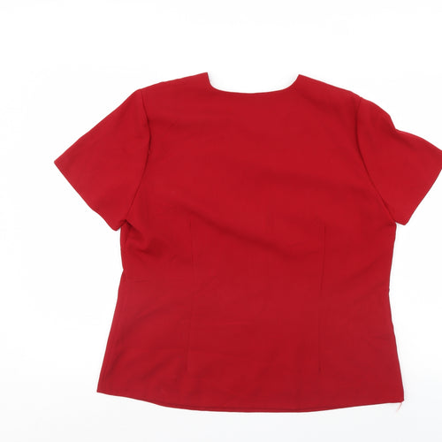 Satsuma Womens Red   Basic Blouse Size 18