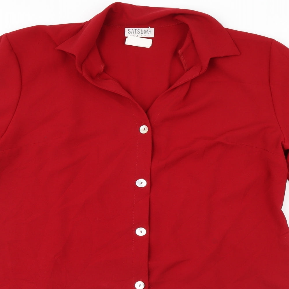 Satsuma Womens Red   Shirt Dress  Size 18