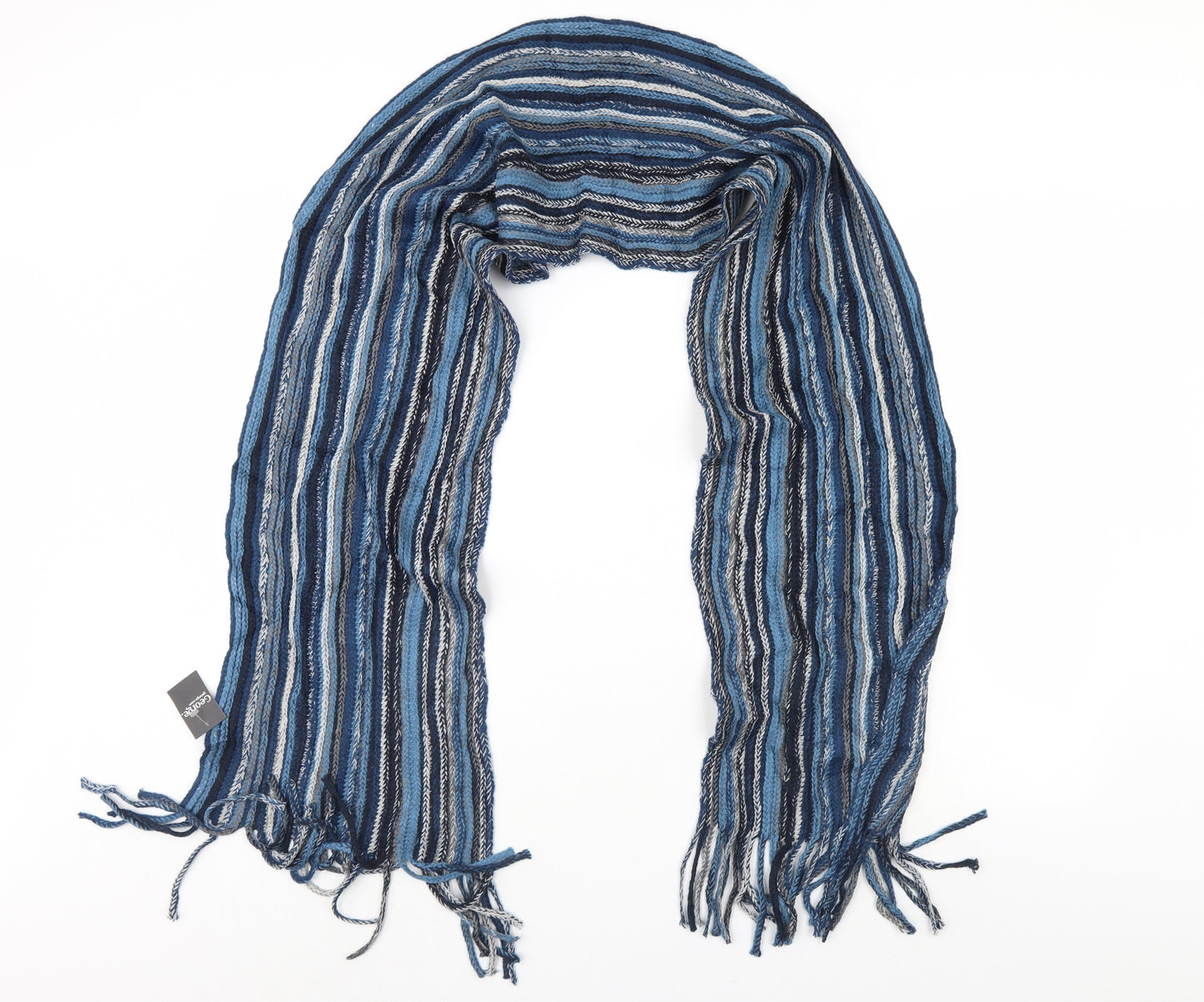 George Unisex Blue Striped  Scarf  One Size