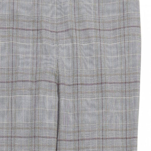 M&S Womens Grey Check  Trousers  Size 16 L27 in
