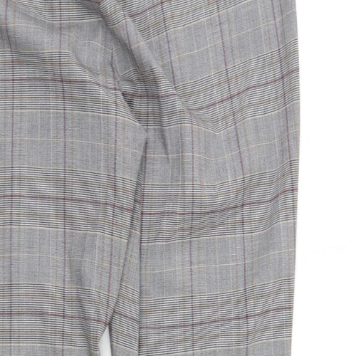 M&S Womens Grey Check  Trousers  Size 16 L27 in