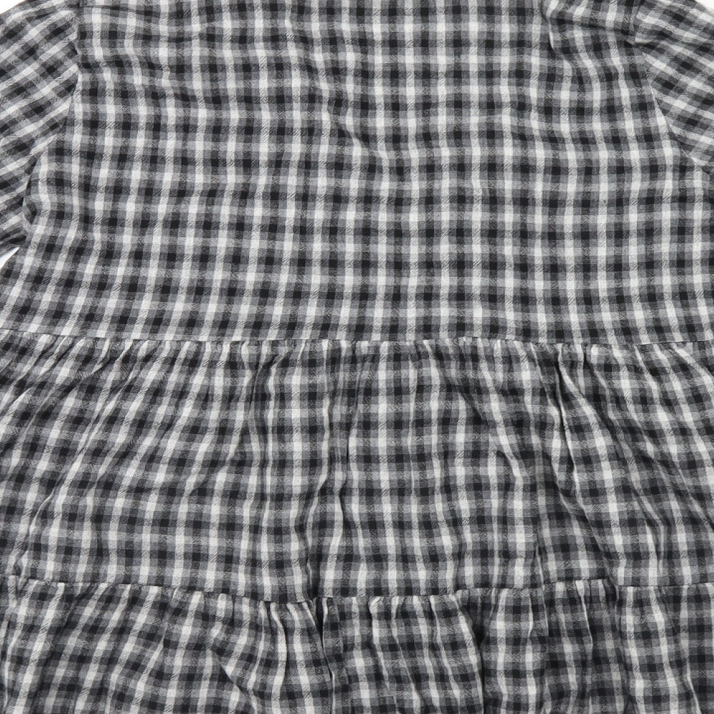 Zara Womens Grey Check  Shirt Dress  Size S
