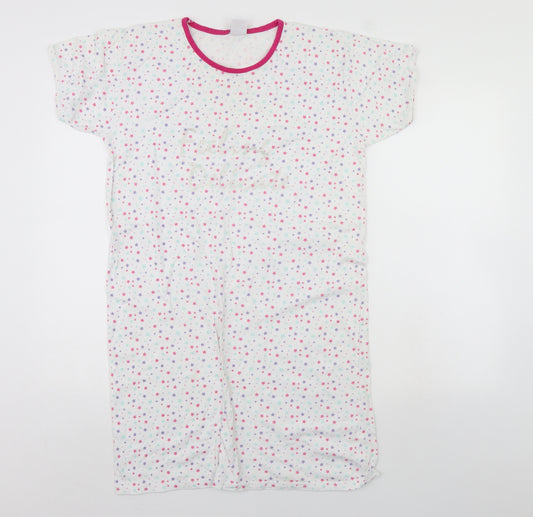 Front view of Essentials women’s multicoloured polka dot top lounge set, size UK 12