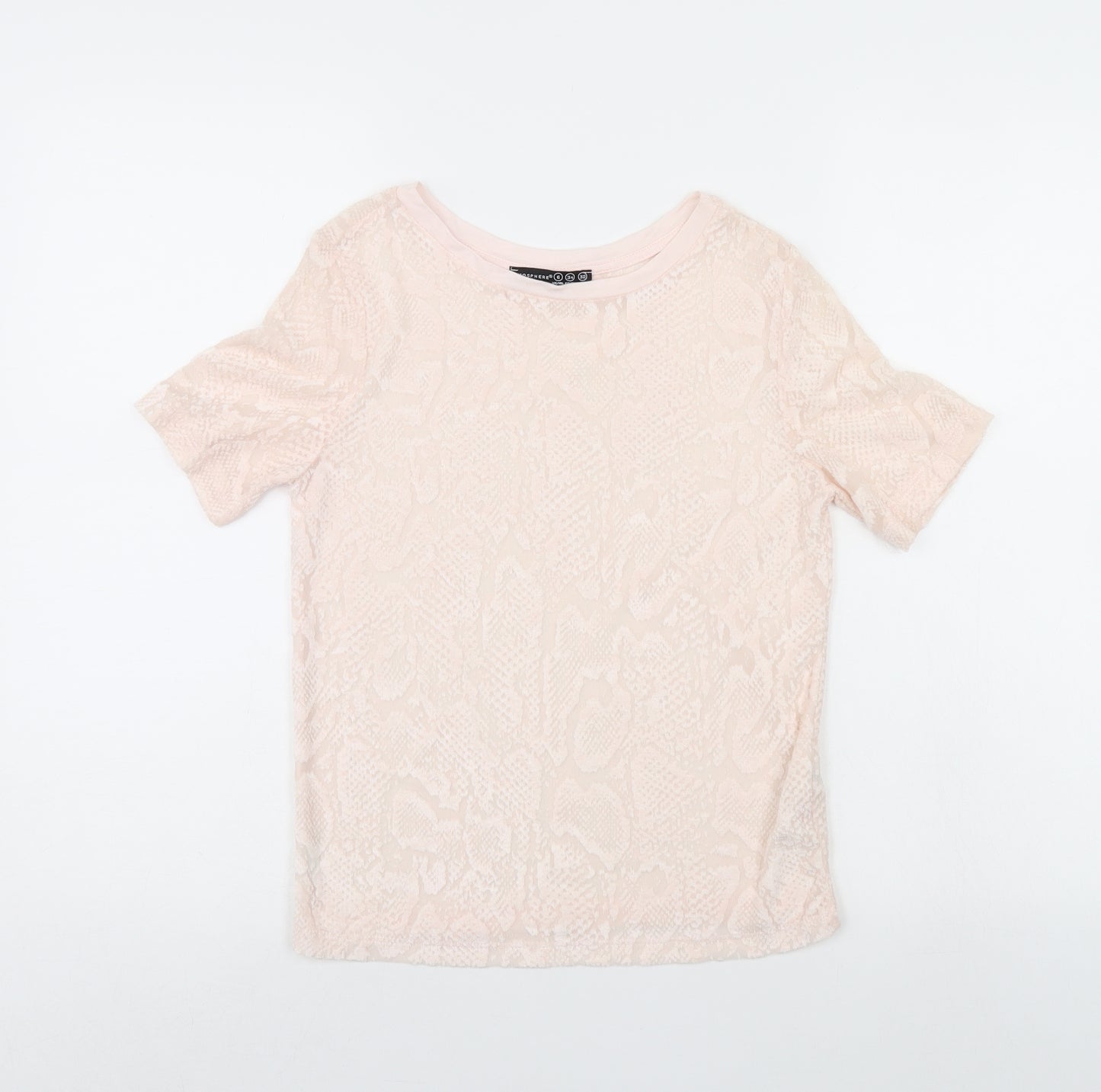 Atmosphere Womens Pink Animal Print  Basic T-Shirt Size 6