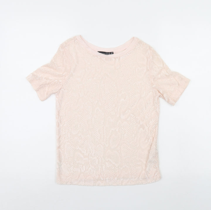 Atmosphere Womens Pink Animal Print  Basic T-Shirt Size 6