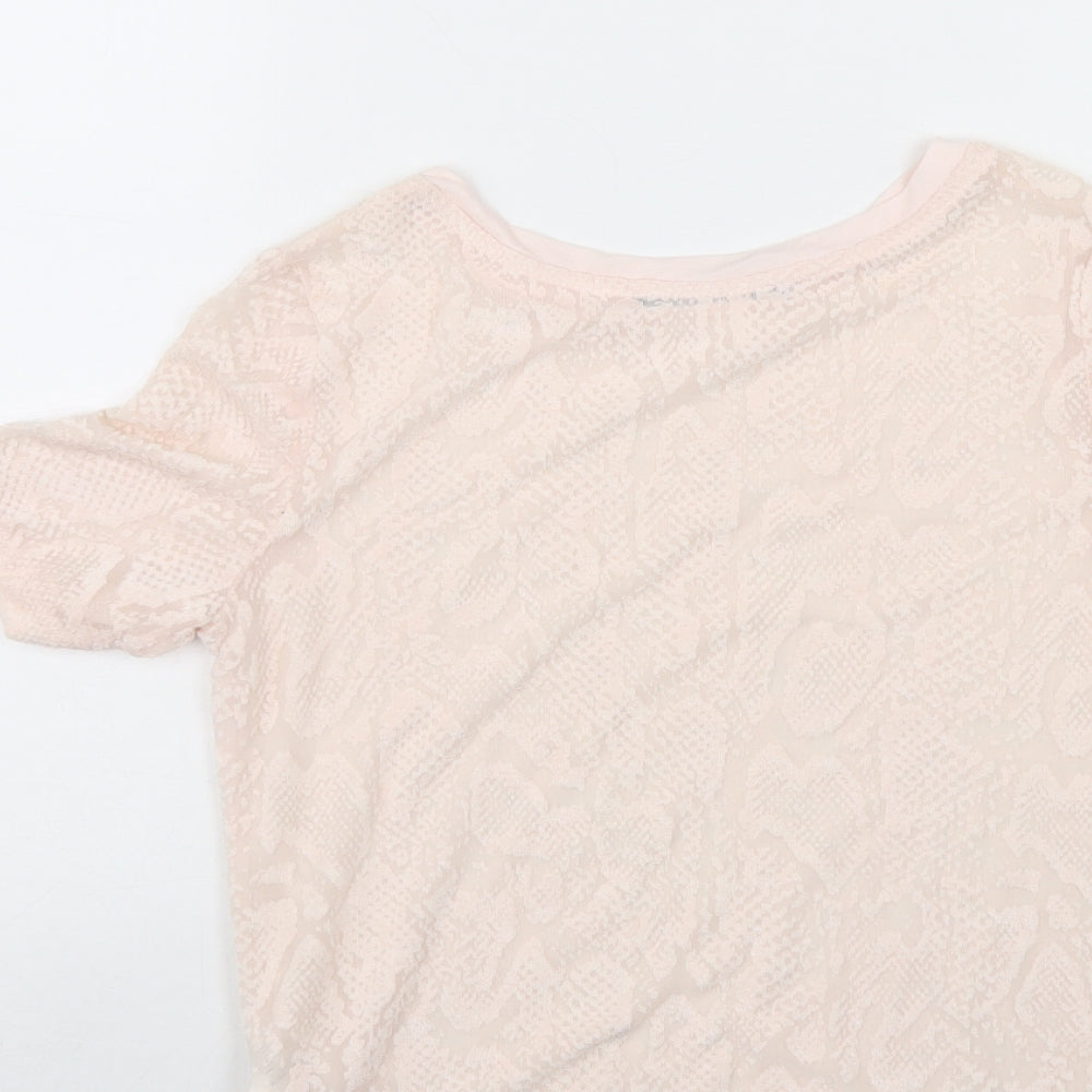 Atmosphere Womens Pink Animal Print  Basic T-Shirt Size 6