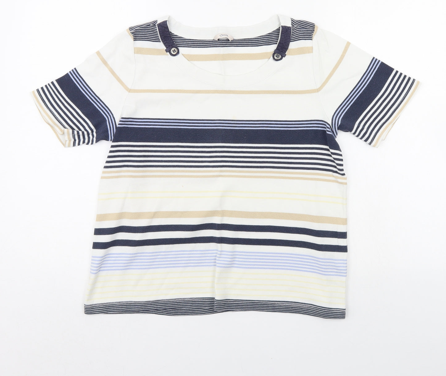 Classic Womens Multicoloured Striped  Basic Tank Size 14