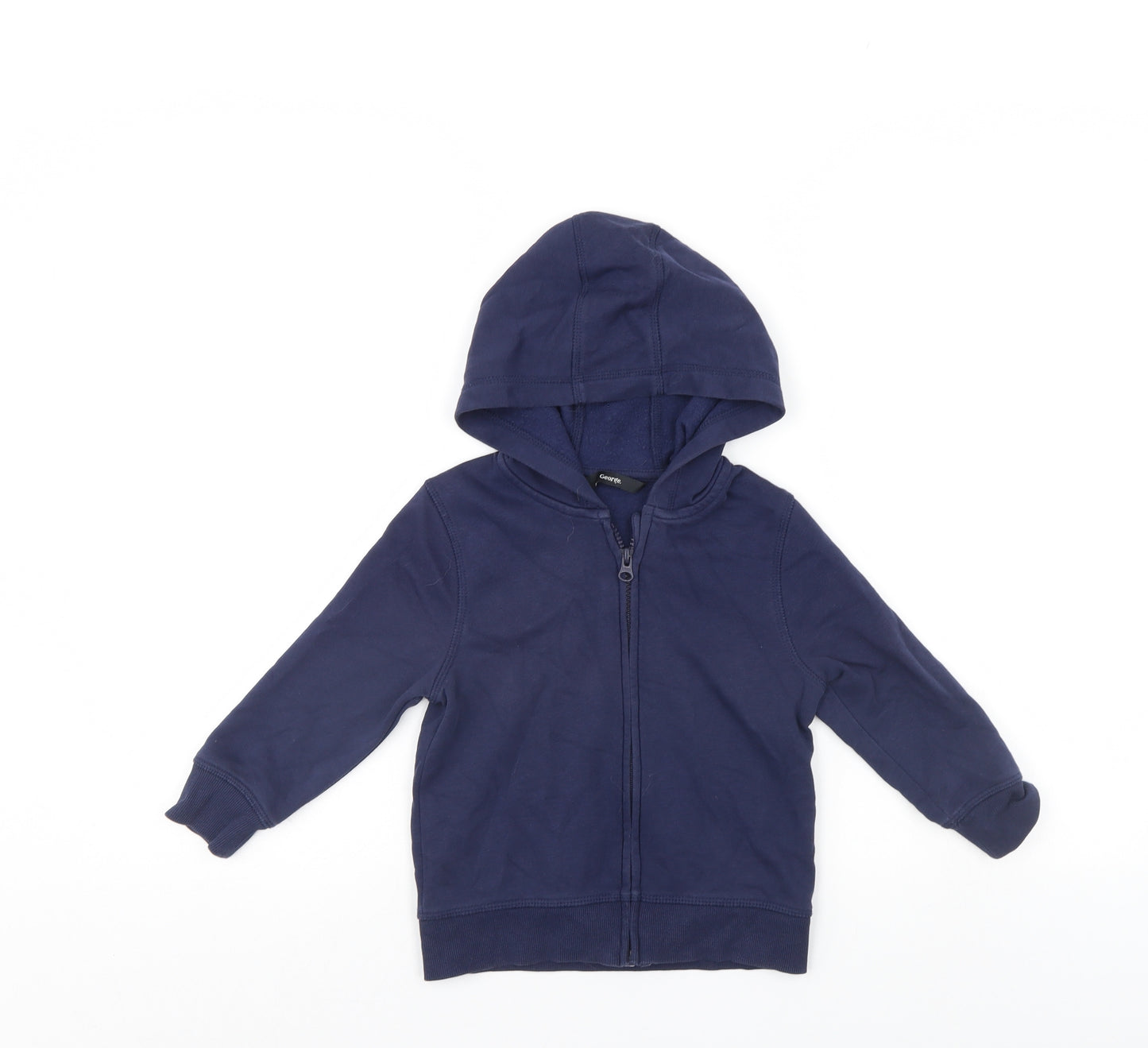George Boys Blue   Full Zip Hoodie Size 2-3 Years