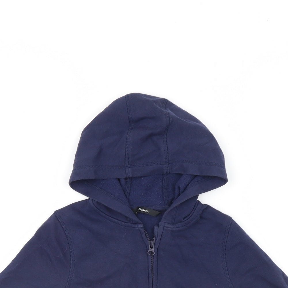 George Boys Blue   Full Zip Hoodie Size 2-3 Years