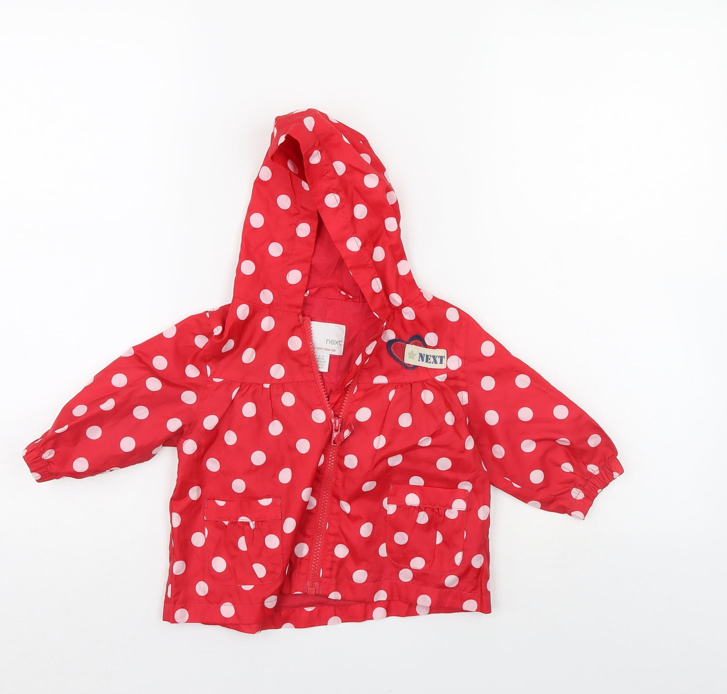 NEXT Girls Red Polka Dot  Rain Coat Coat Size 6-9 Months