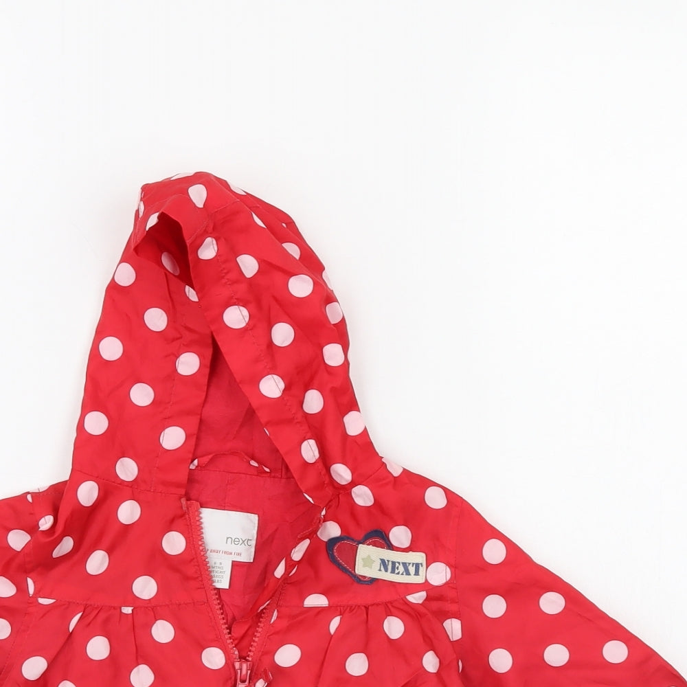 NEXT Girls Red Polka Dot  Rain Coat Coat Size 6-9 Months