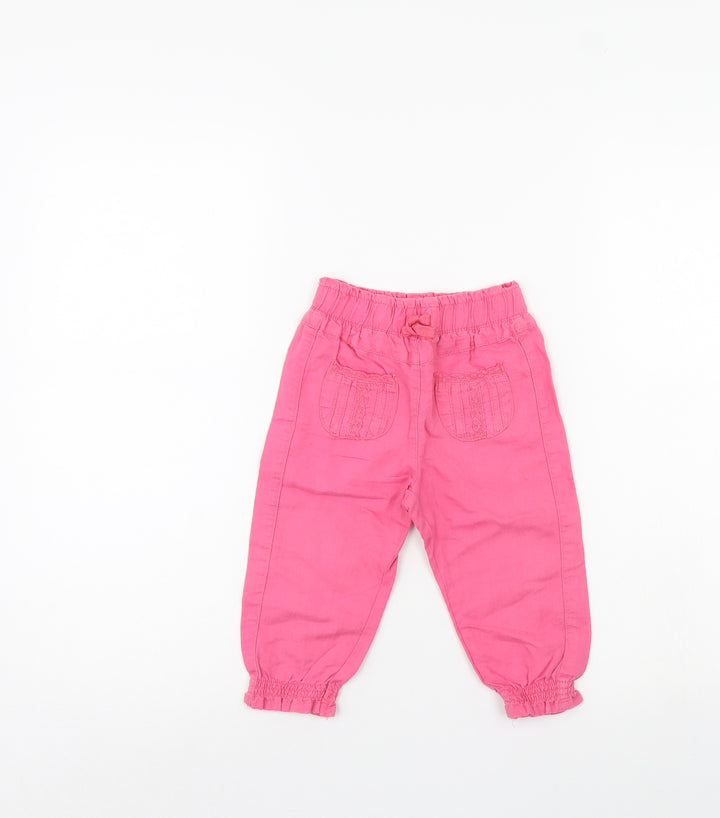 NEXT Girls Pink Pedal Pusher Trousers Size 12-18 Months