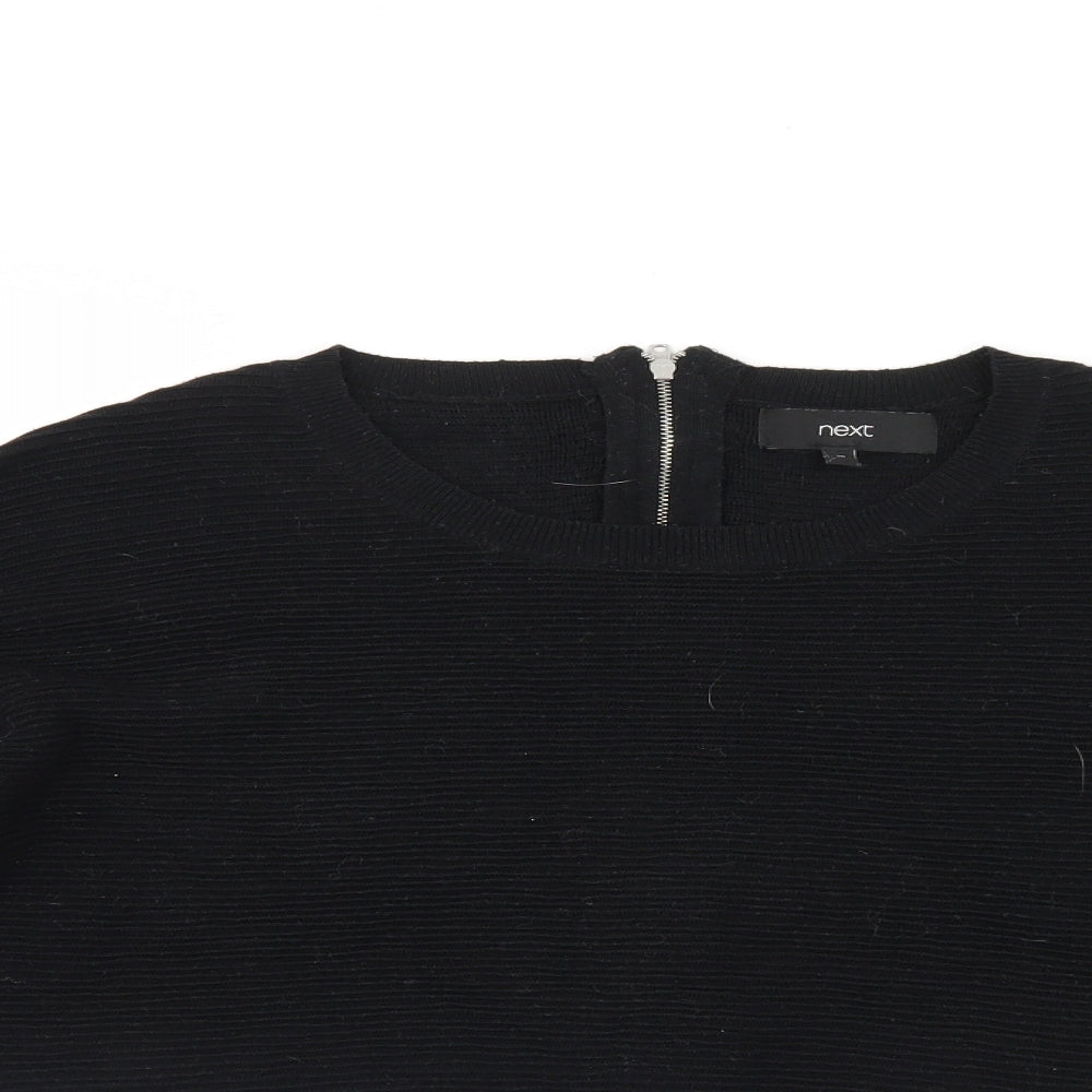 NEXT Womens Black Striped  Full Zip Jumper Size 18
