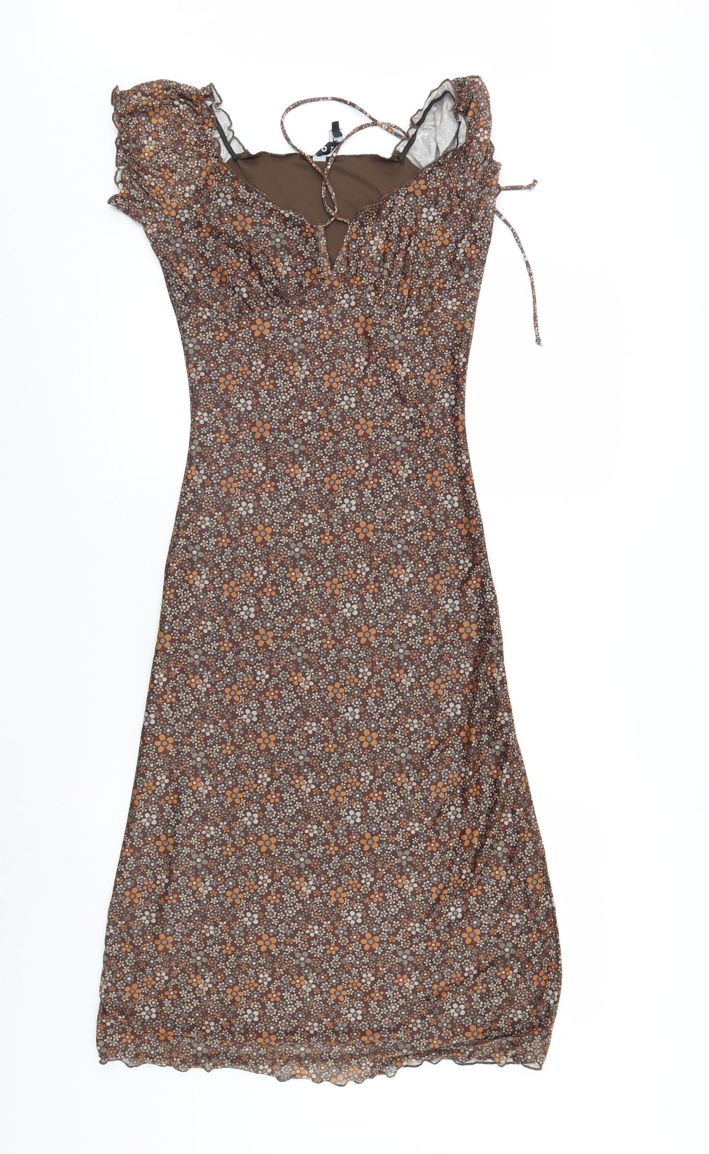 Motel Womens Brown Floral  A-Line  Size XS