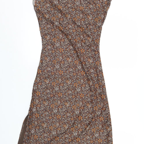 Motel Womens Brown Floral  A-Line  Size XS