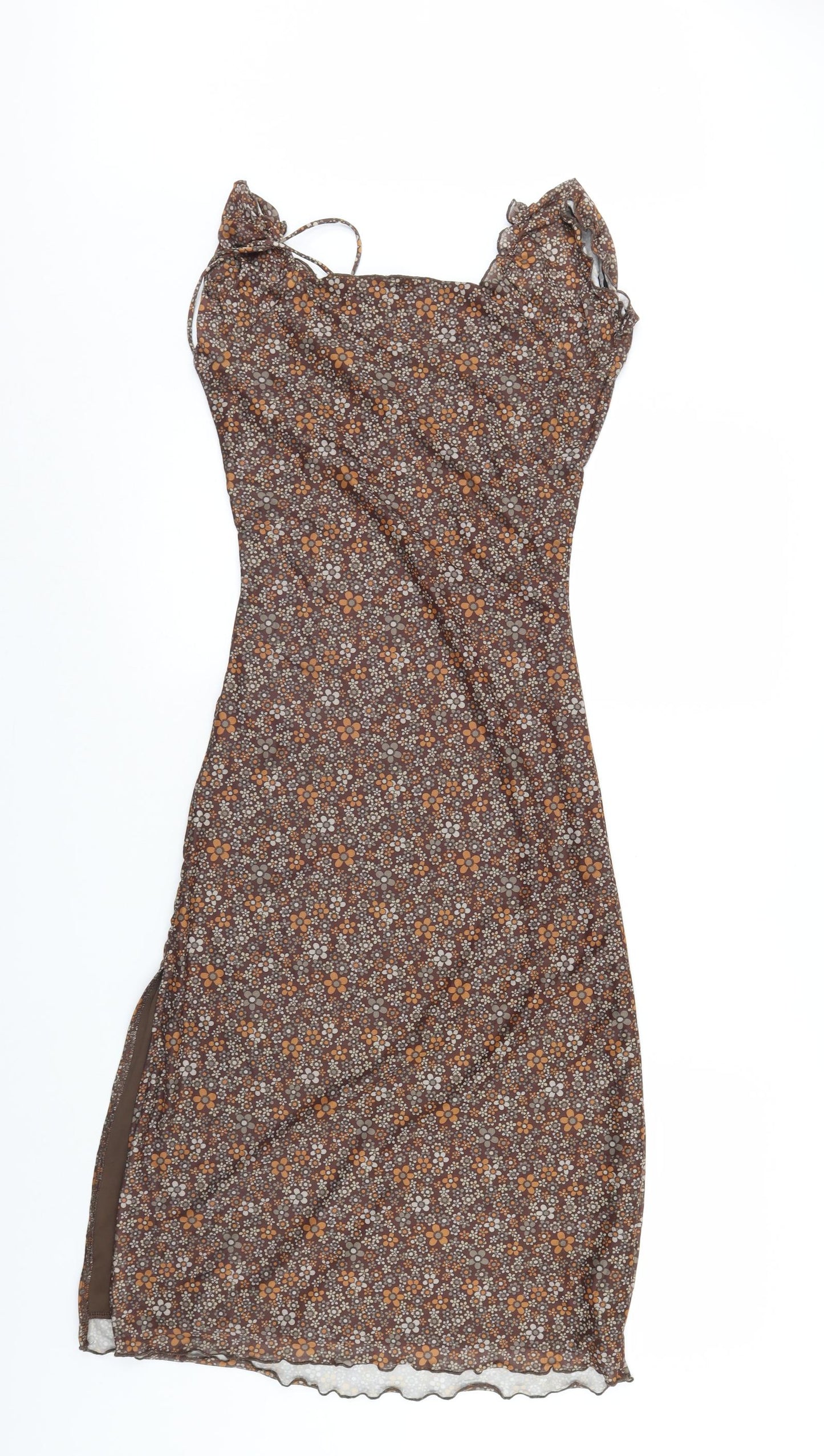 Motel Womens Brown Floral  A-Line  Size XS
