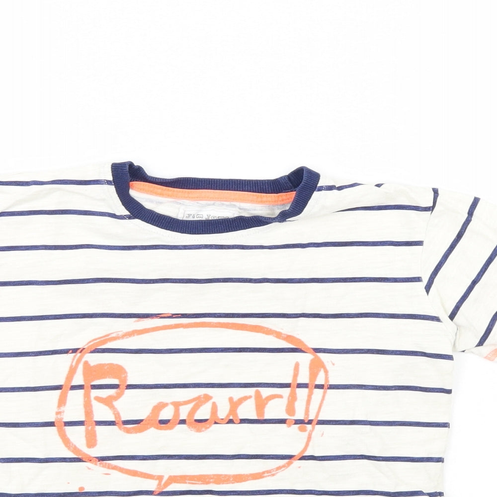 JimJams Boys Multicoloured Striped  Basic T-Shirt Size 7-8 Years
