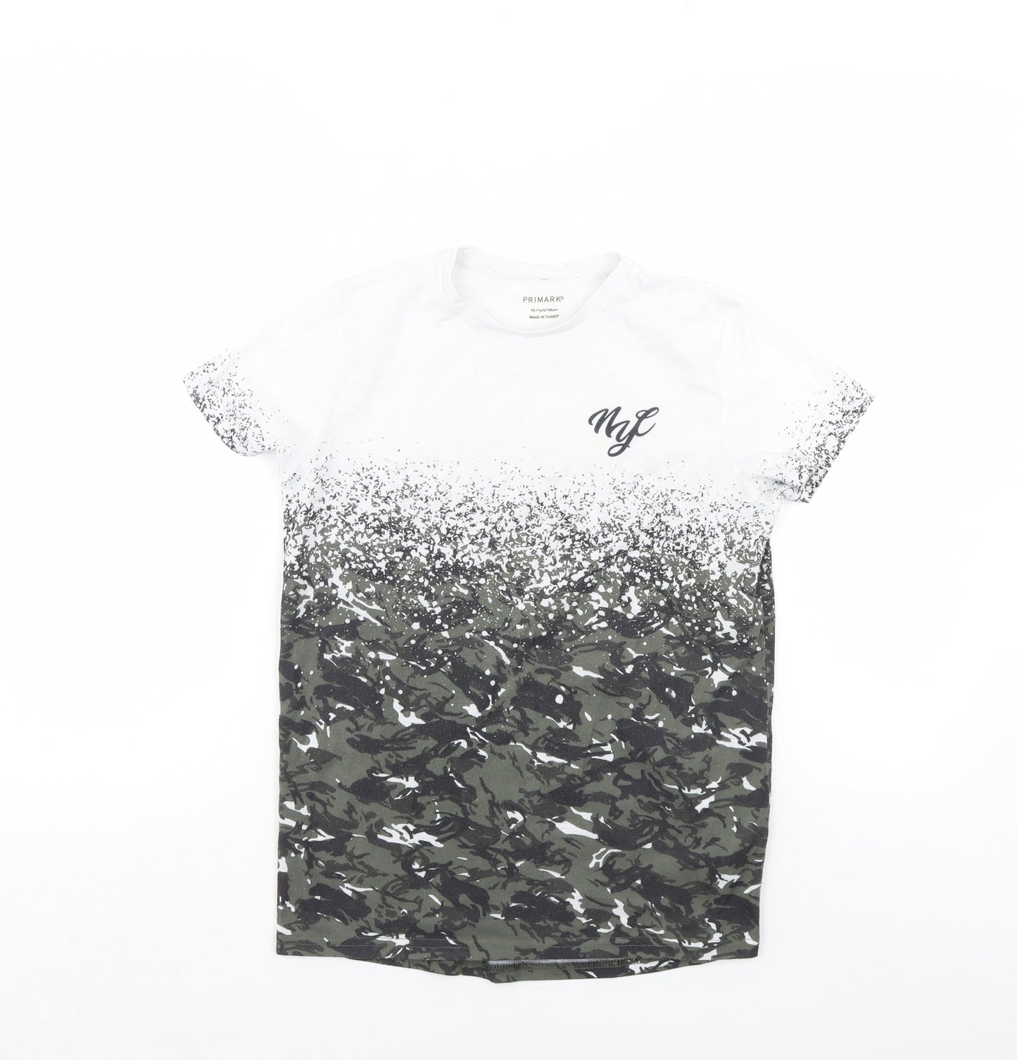 Primark Boys Multicoloured Camouflage  Basic T-Shirt Size 10-11 Years