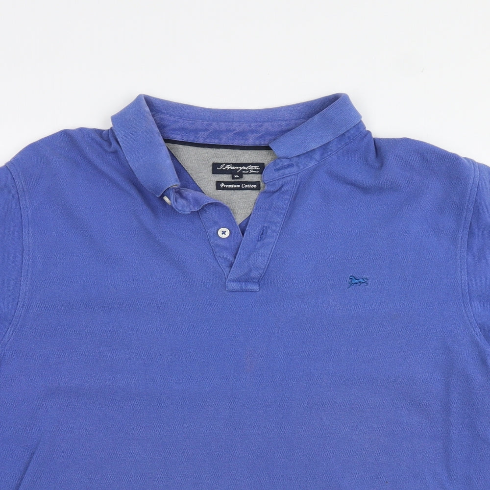 J. Hampton and Sons Mens Blue    Polo Size XL