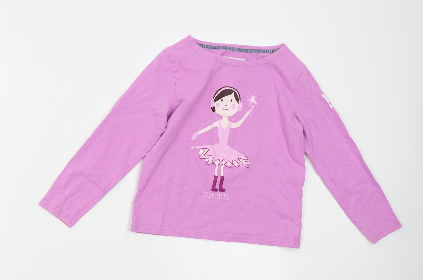 Lazy Jacks Girls Purple   Basic T-Shirt Size 5-6 Years