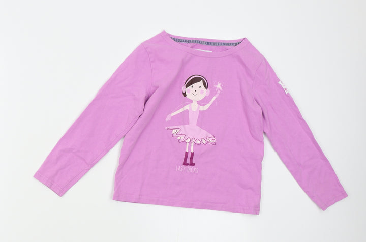 Lazy Jacks Girls Purple   Basic T-Shirt Size 5-6 Years