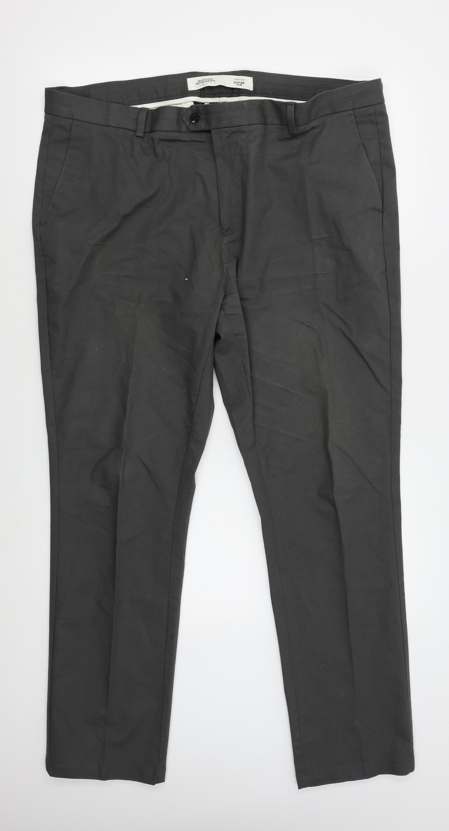 burton menswear Mens Grey    Suit Trousers Size 40 L30 in
