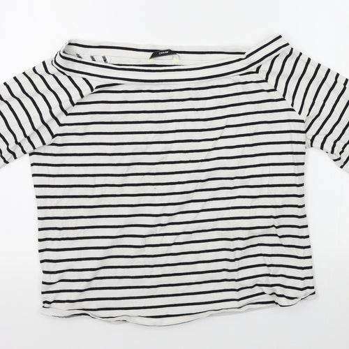 George Womens White Striped  Basic T-Shirt Size 18