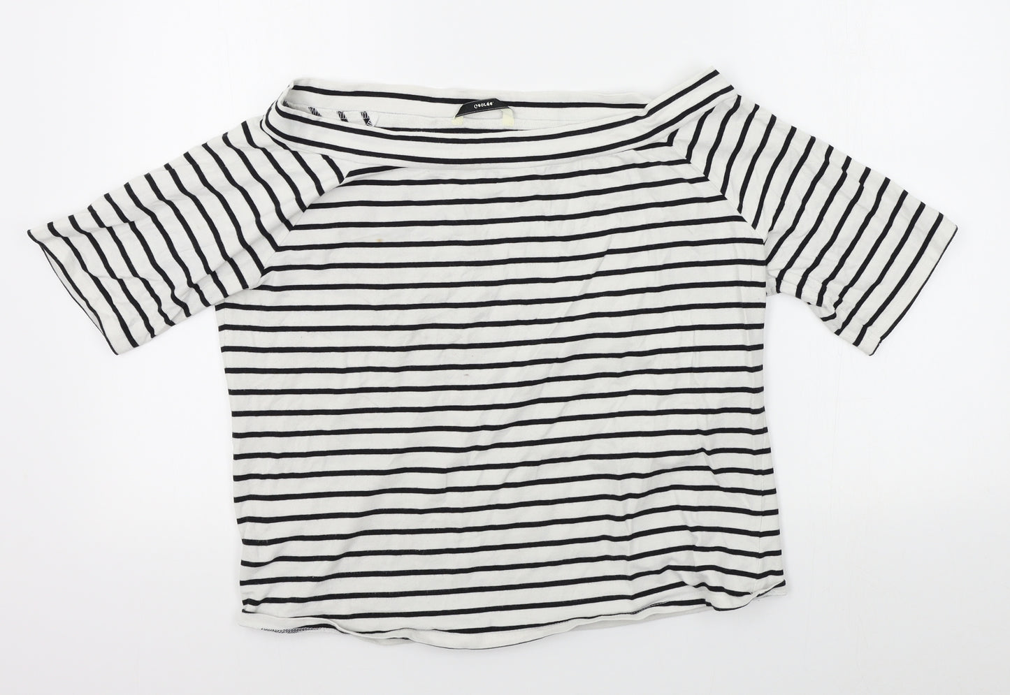 George Womens White Striped  Basic T-Shirt Size 18