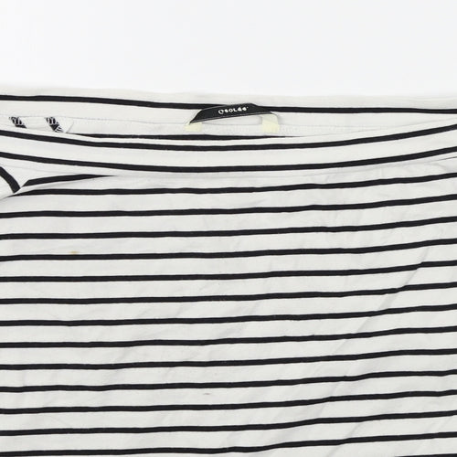 George Womens White Striped  Basic T-Shirt Size 18