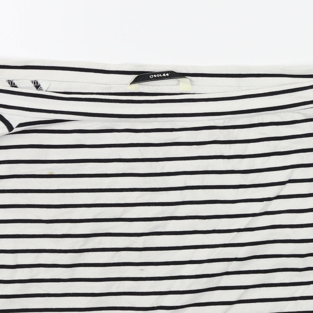 George Womens White Striped  Basic T-Shirt Size 18