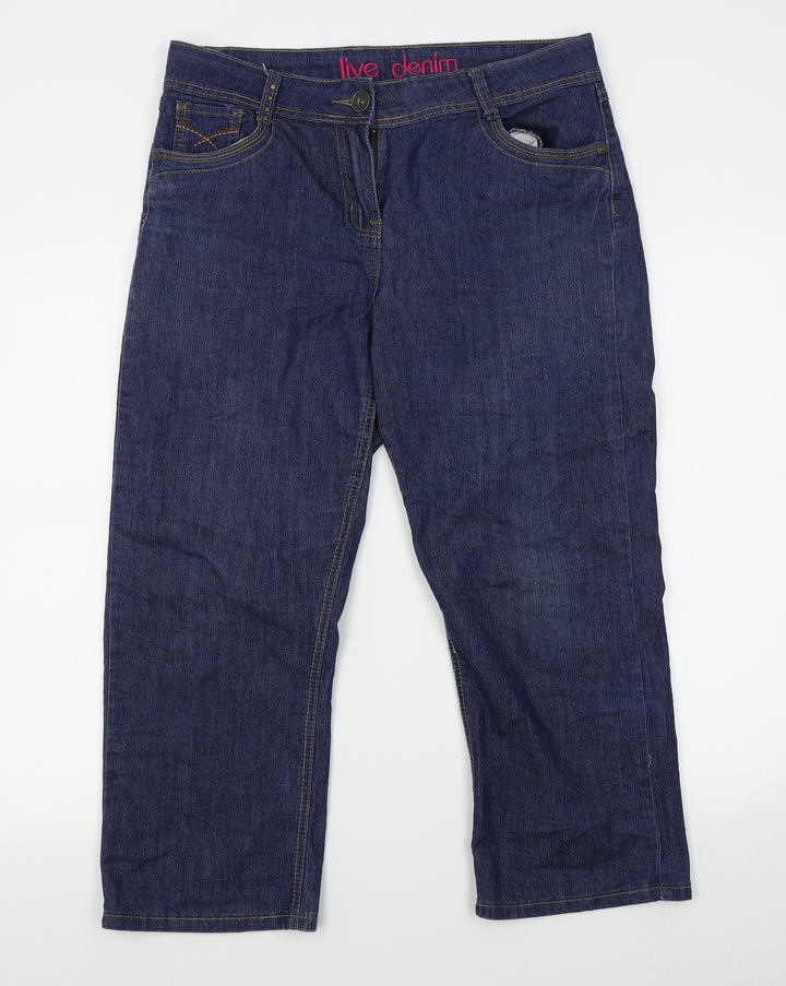 Live Denim Womens Blue Straight Jeans Size 12 L22 in
