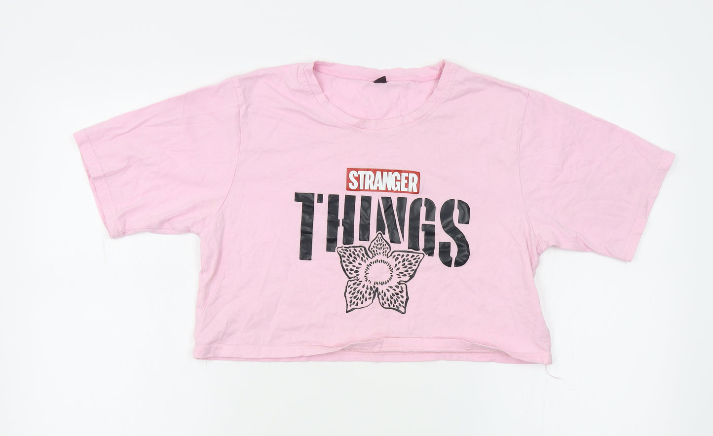 Preworn Womens Pink   Basic T-Shirt Size M  - stranger things