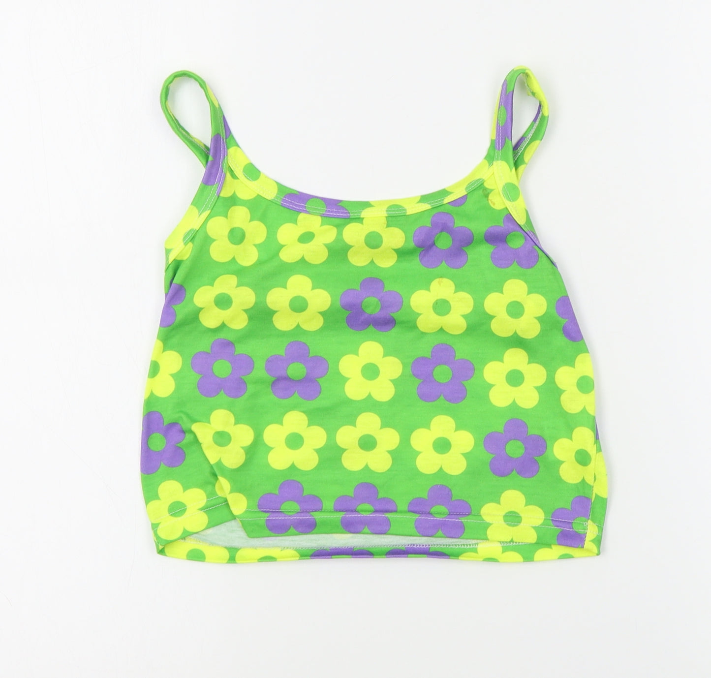 SheIn Womens Green Floral  Cropped Tank Size M