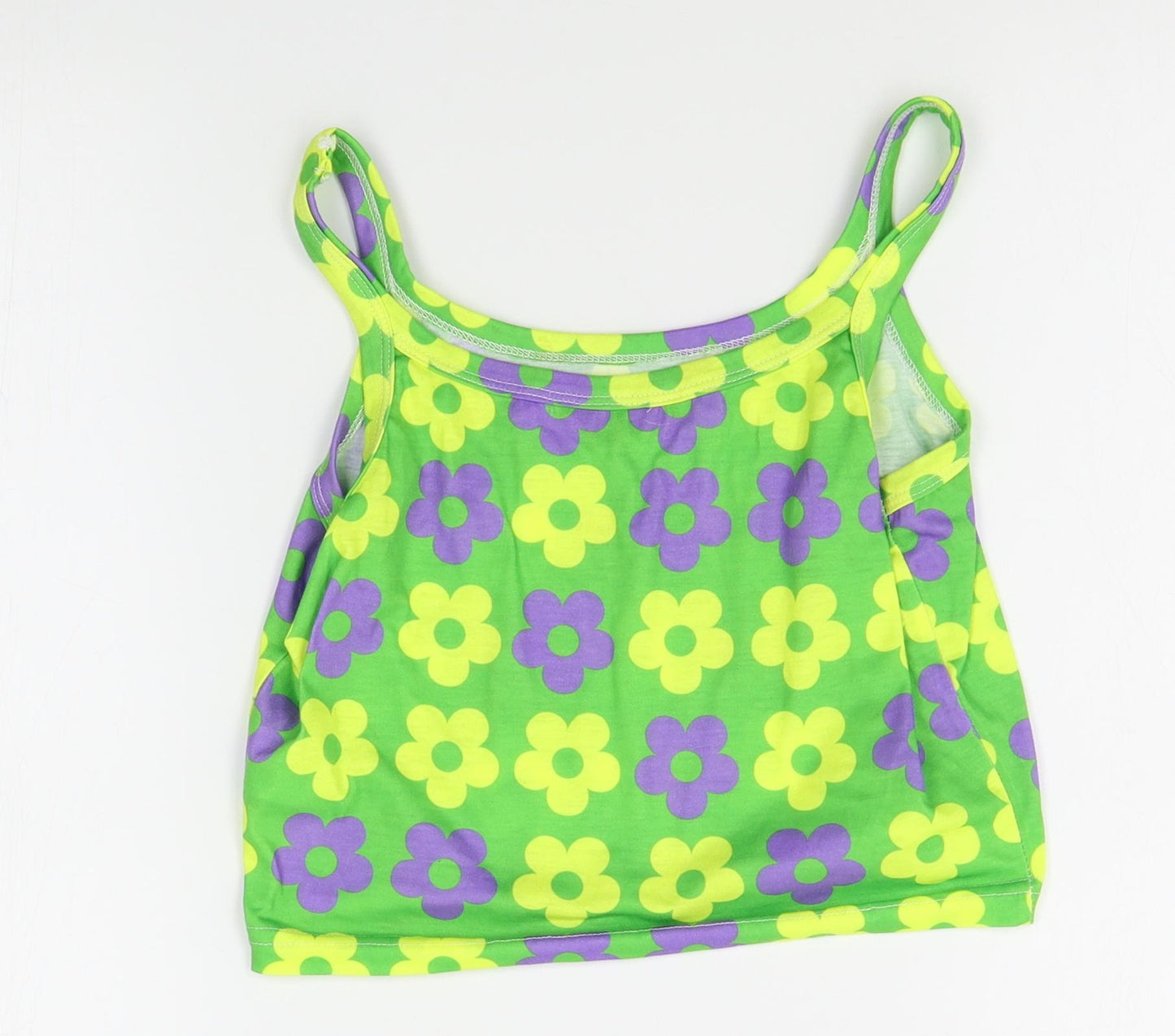 SheIn Womens Green Floral  Cropped Tank Size M