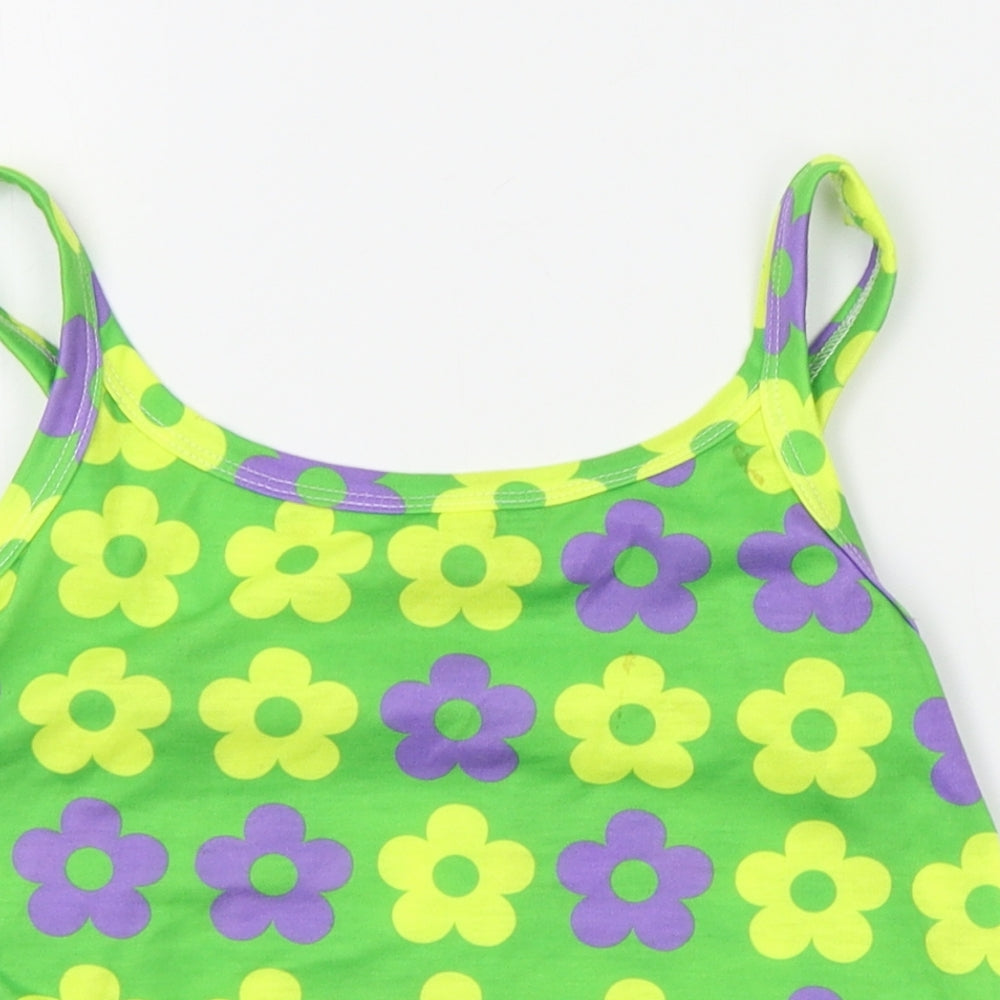 SheIn Womens Green Floral  Cropped Tank Size M