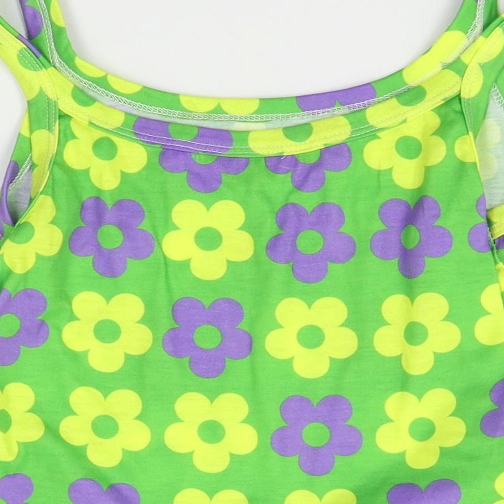 SheIn Womens Green Floral  Cropped Tank Size M