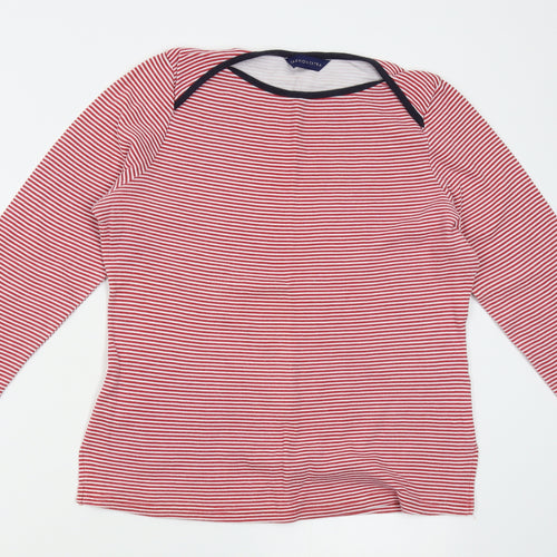 Fashion extra Womens Red Striped  Pullover Jumper Size 14