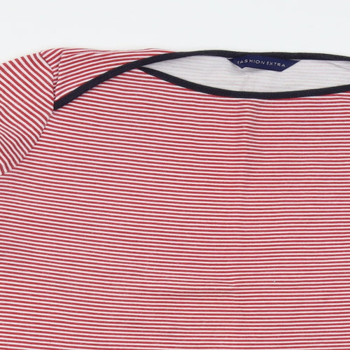 Fashion extra Womens Red Striped  Pullover Jumper Size 14