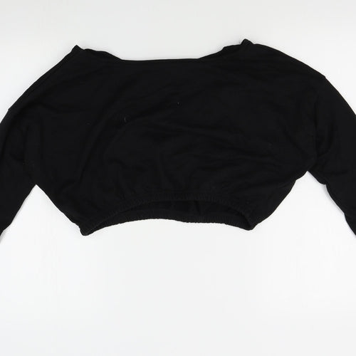 Missguided Womens Black   Pullover Sweatshirt Size 14  - cropped