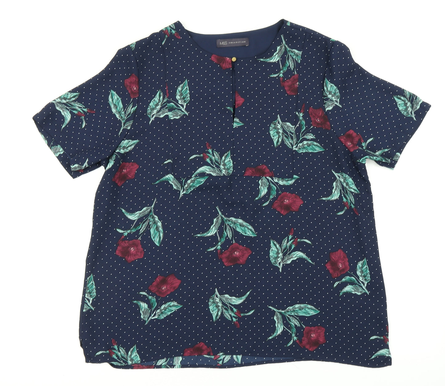 Marks and Spencer Womens Multicoloured Floral  Basic Blouse Size 14