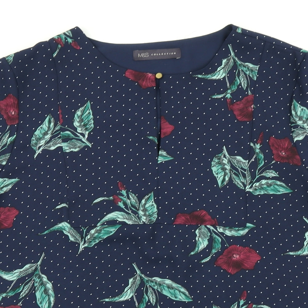 Marks and Spencer Womens Multicoloured Floral  Basic Blouse Size 14