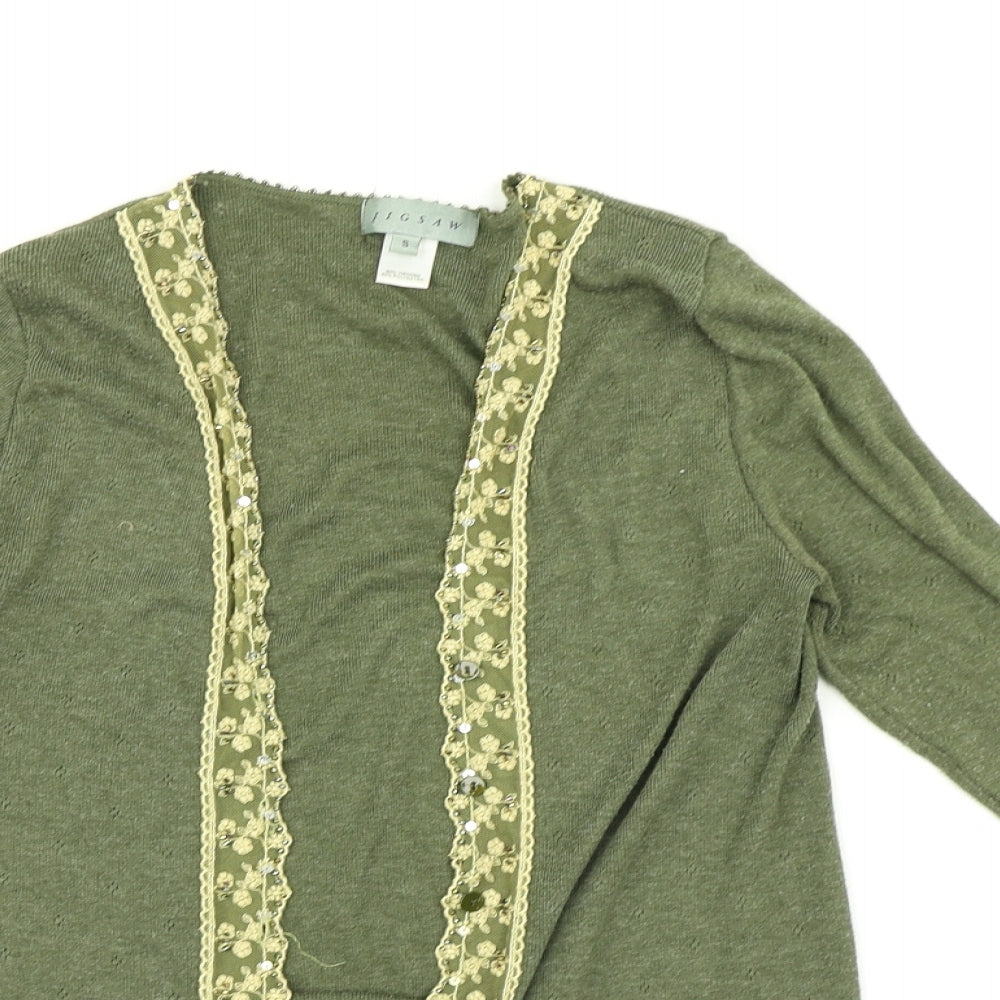 Jigsaw Womens Green   Cardigan Jumper Size S