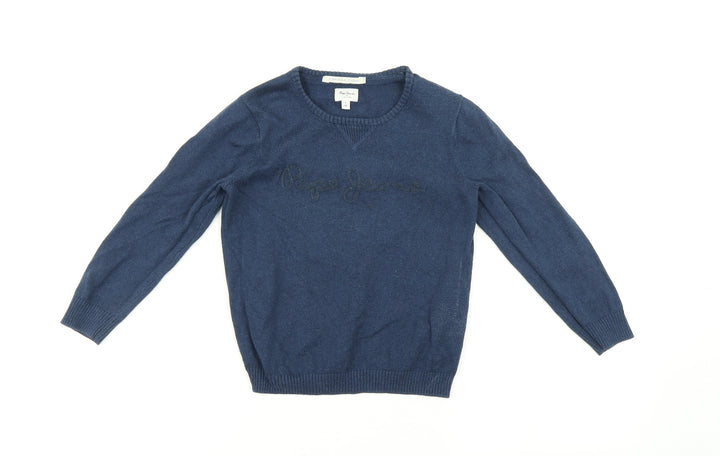 Pepe Jeans Boys Blue Pullover Jumper Size 6 Years