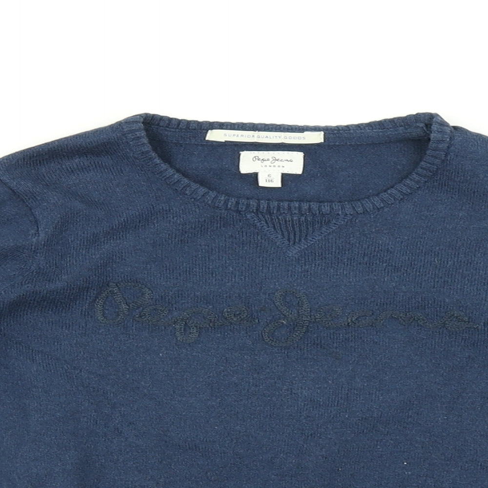 Pepe Jeans Boys Blue   Pullover Jumper Size 6 Years
