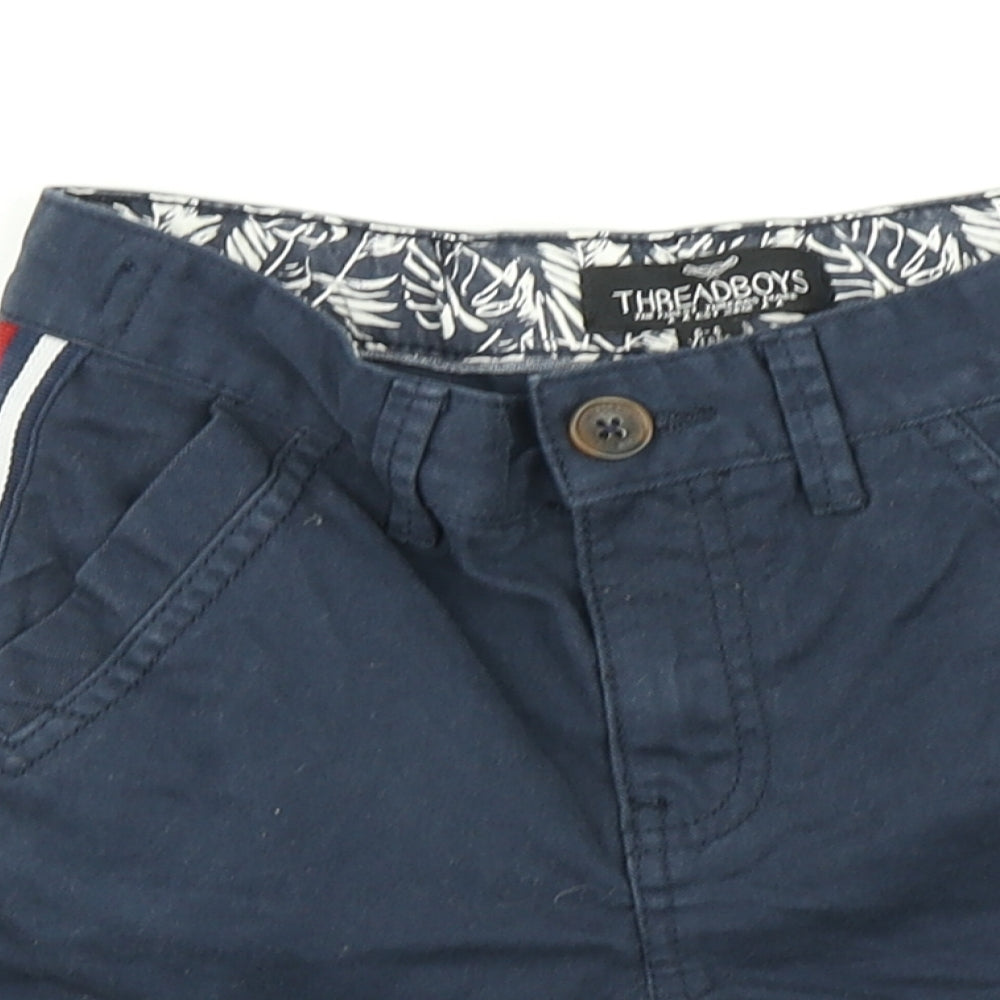Threadboys Girls Blue Striped   Shorts Size 5-6 Years