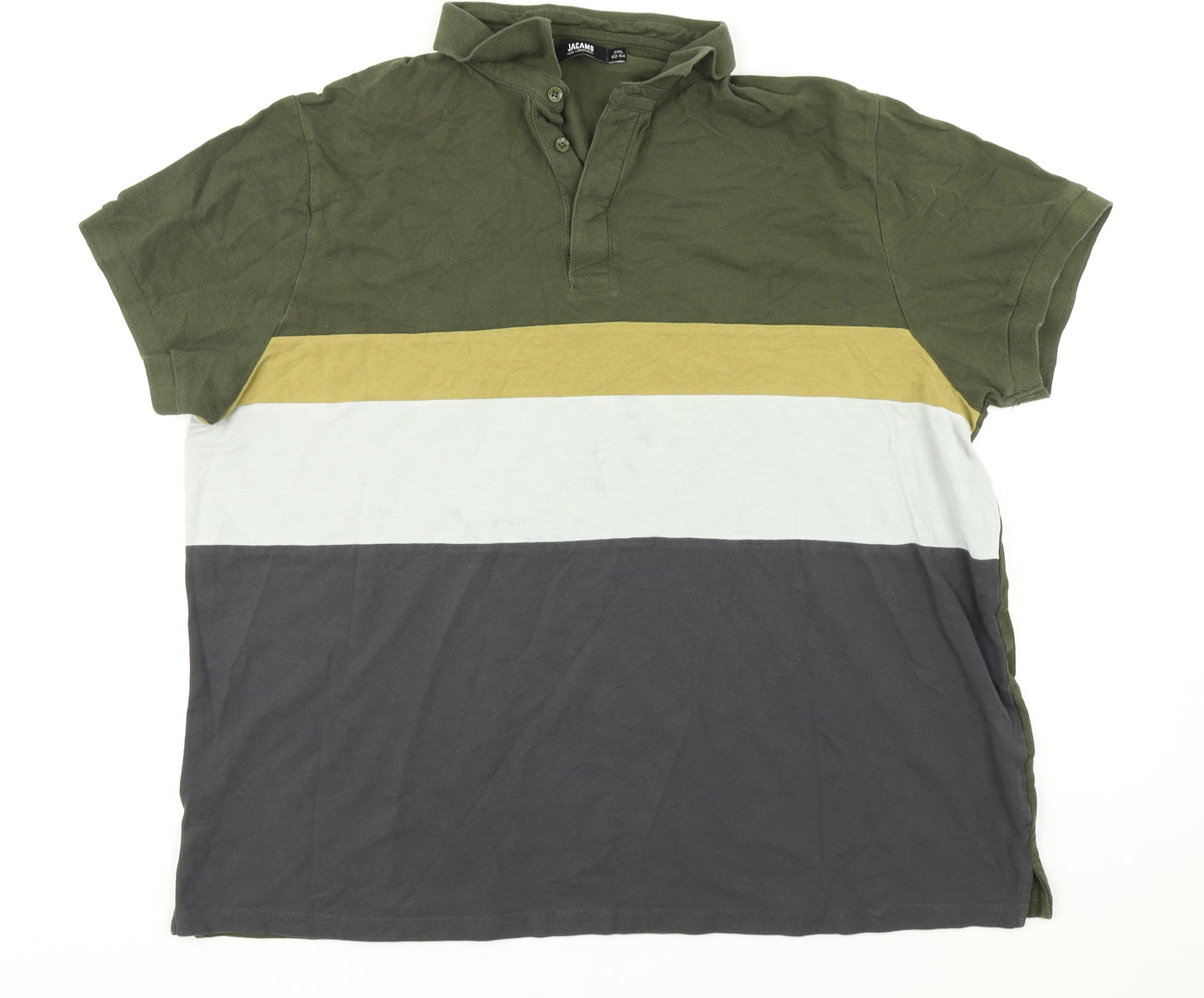 Jacamo Mens Multicoloured Striped   Polo Size 2XL