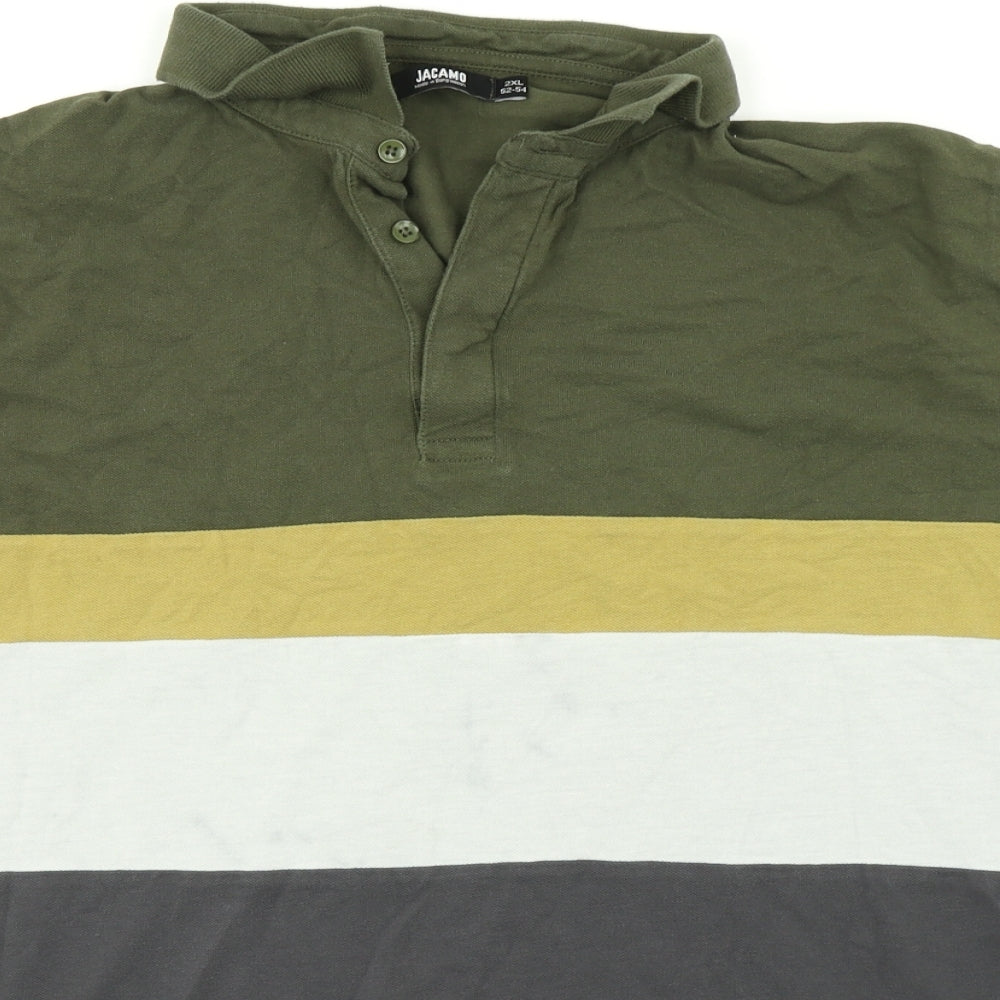 Jacamo Mens Multicoloured Striped   Polo Size 2XL