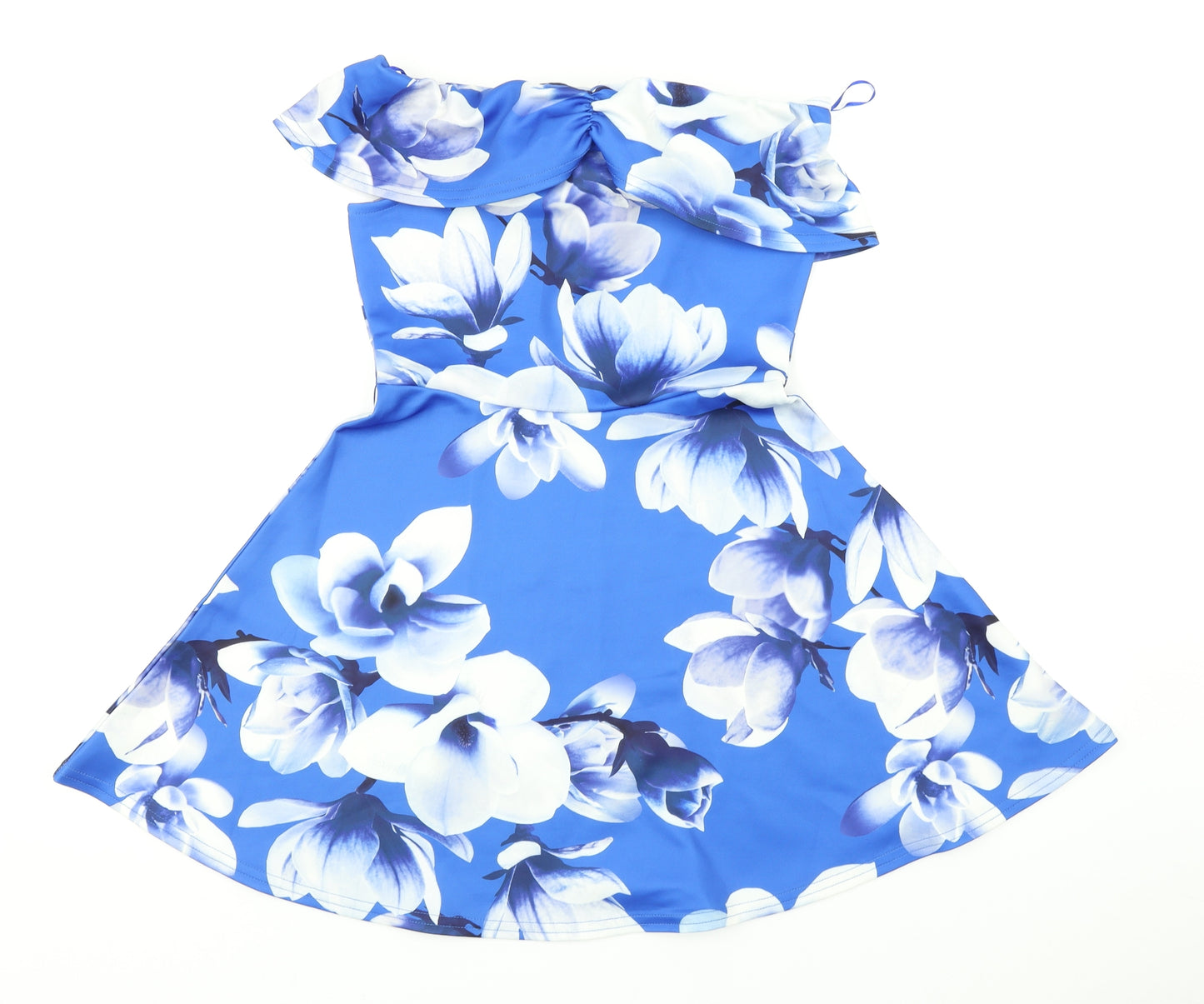 Quiz Womens Blue Floral  Skater Dress  Size 8