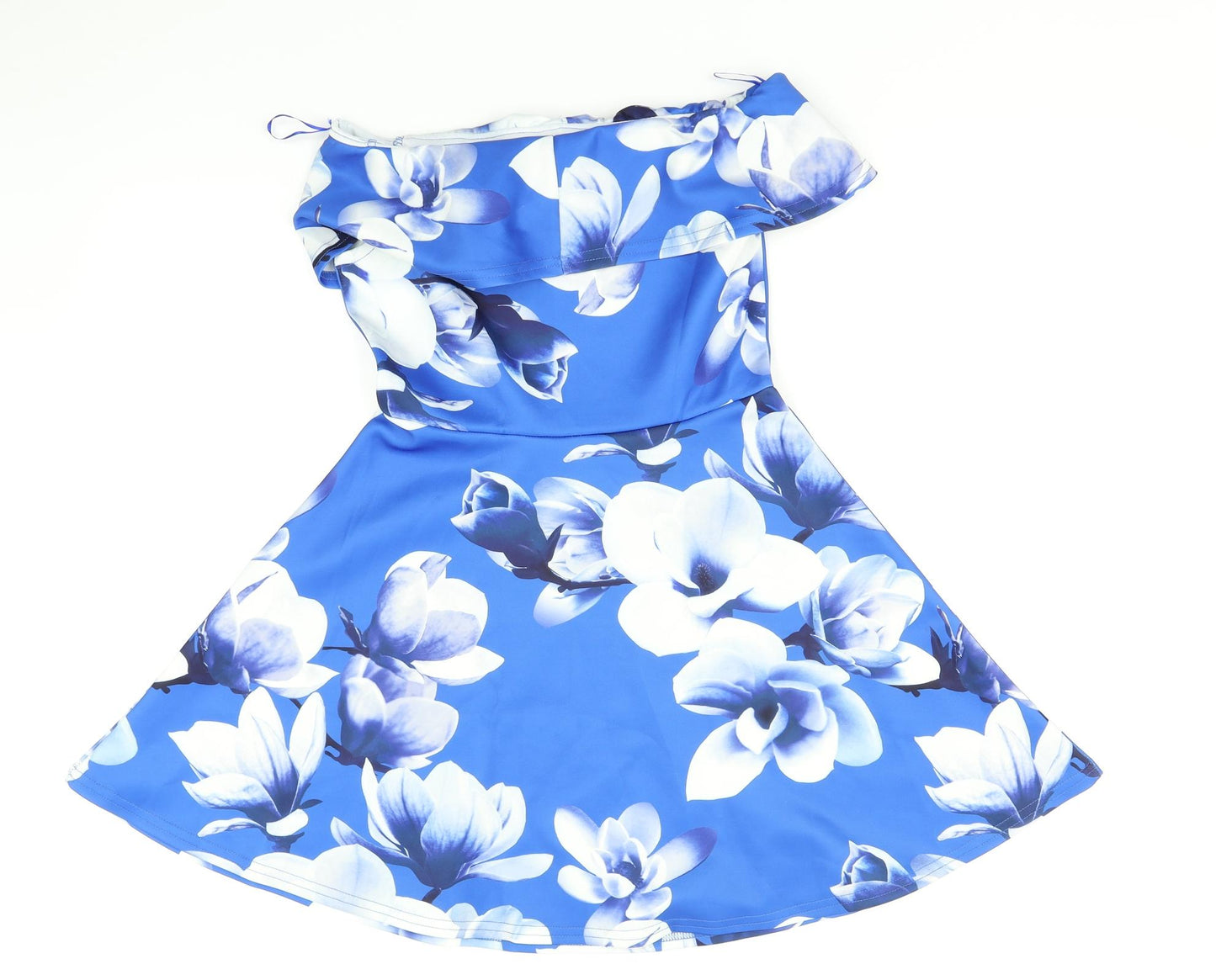 Quiz Womens Blue Floral  Skater Dress  Size 8