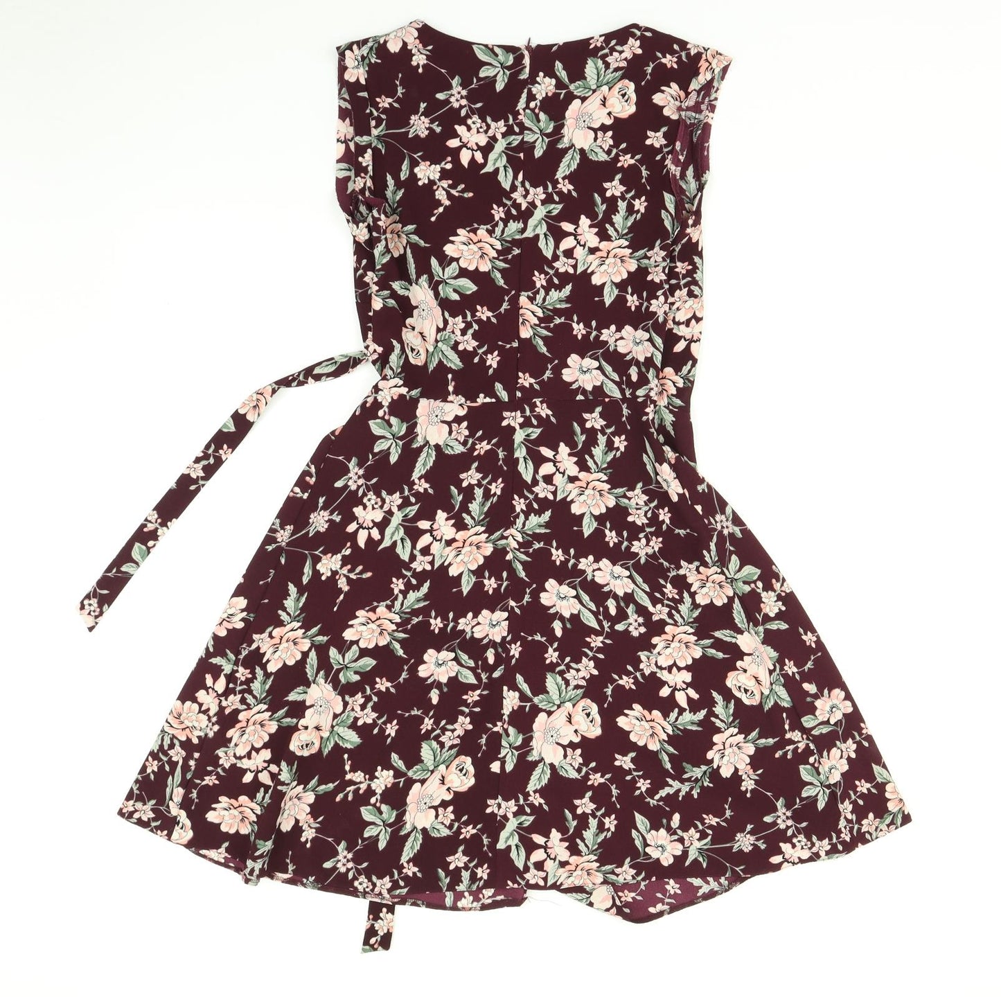 Newlook Womens Purple Floral  Wrap Dress  Size 6